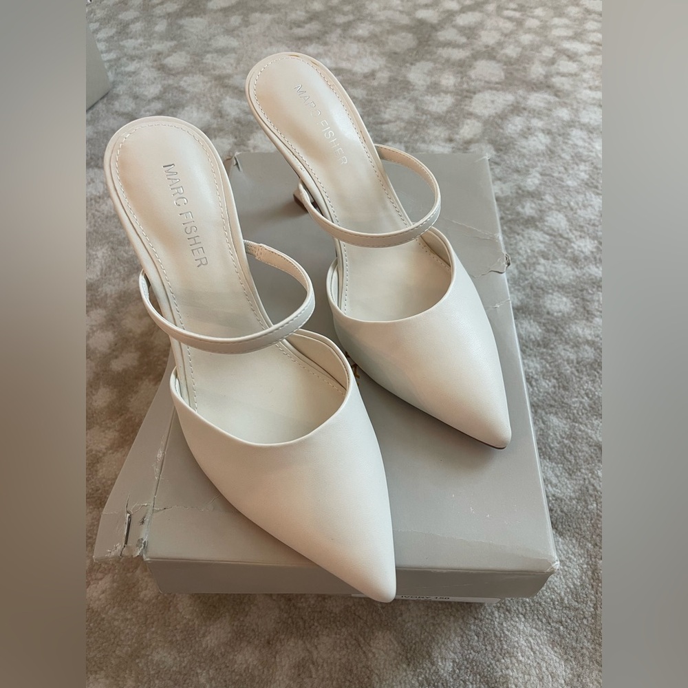 Marc Fisher Women's Ivory Hadais Mule